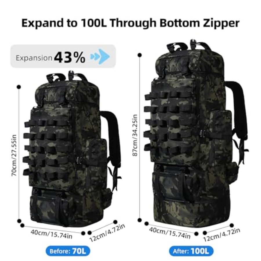 70L/100L Camping Hiking Backpa – обзор и цена Hiking Backpack Waterproof