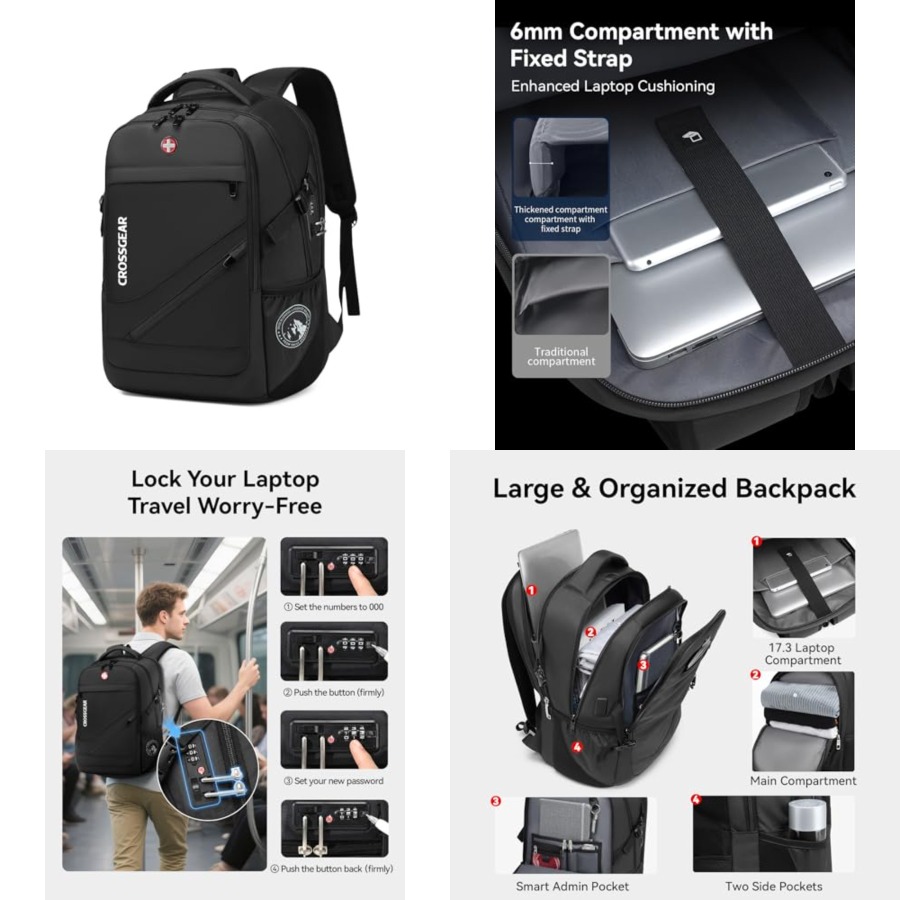 17.3'' Laptop Backpack for Men – обзор и цена Travel Backpack Anti Theft