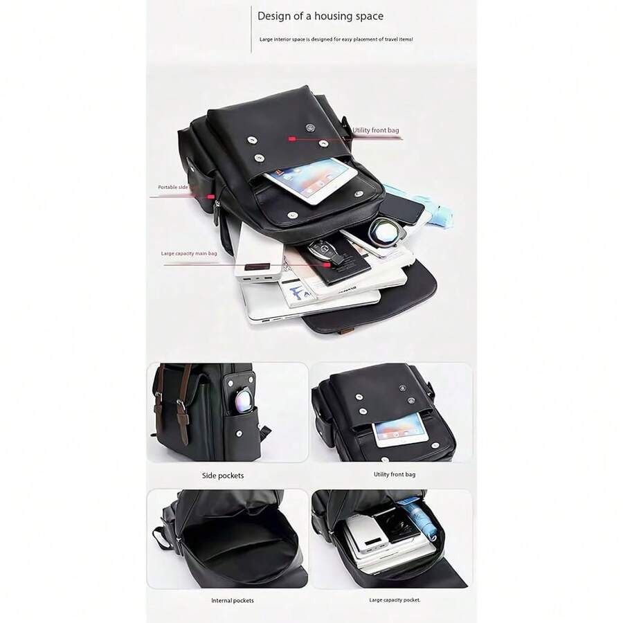 PU Leather Backpack For Men An – обзор и цена Laptop Backpack 15.6