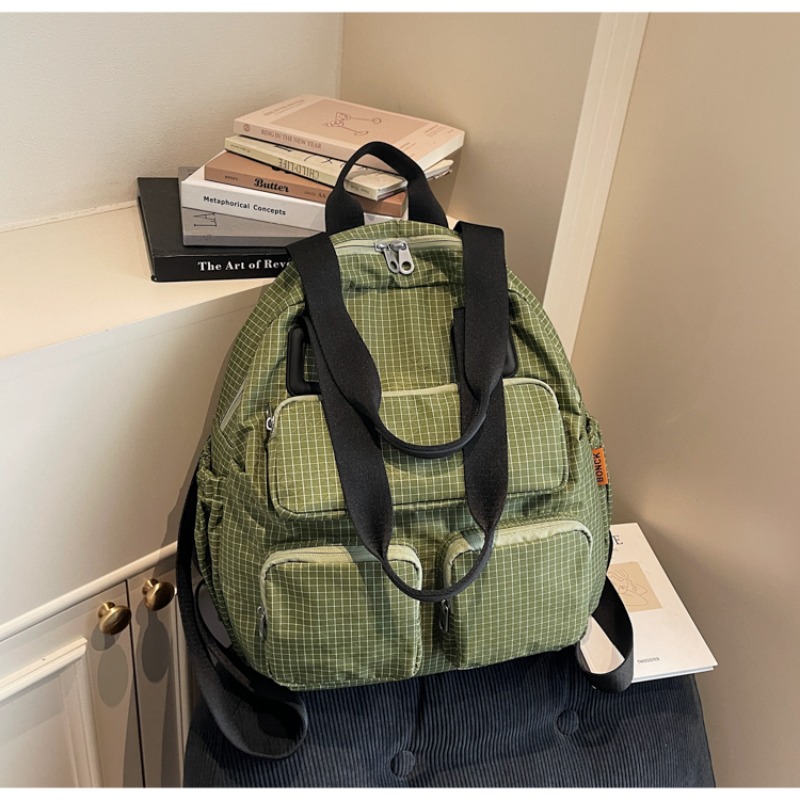 Multi-pocket Checkered Youth B – обзор и цена Canvas Backpack Casual