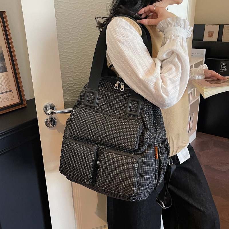 Multi-pocket Checkered Youth B – обзор и цена Canvas Backpack Casual