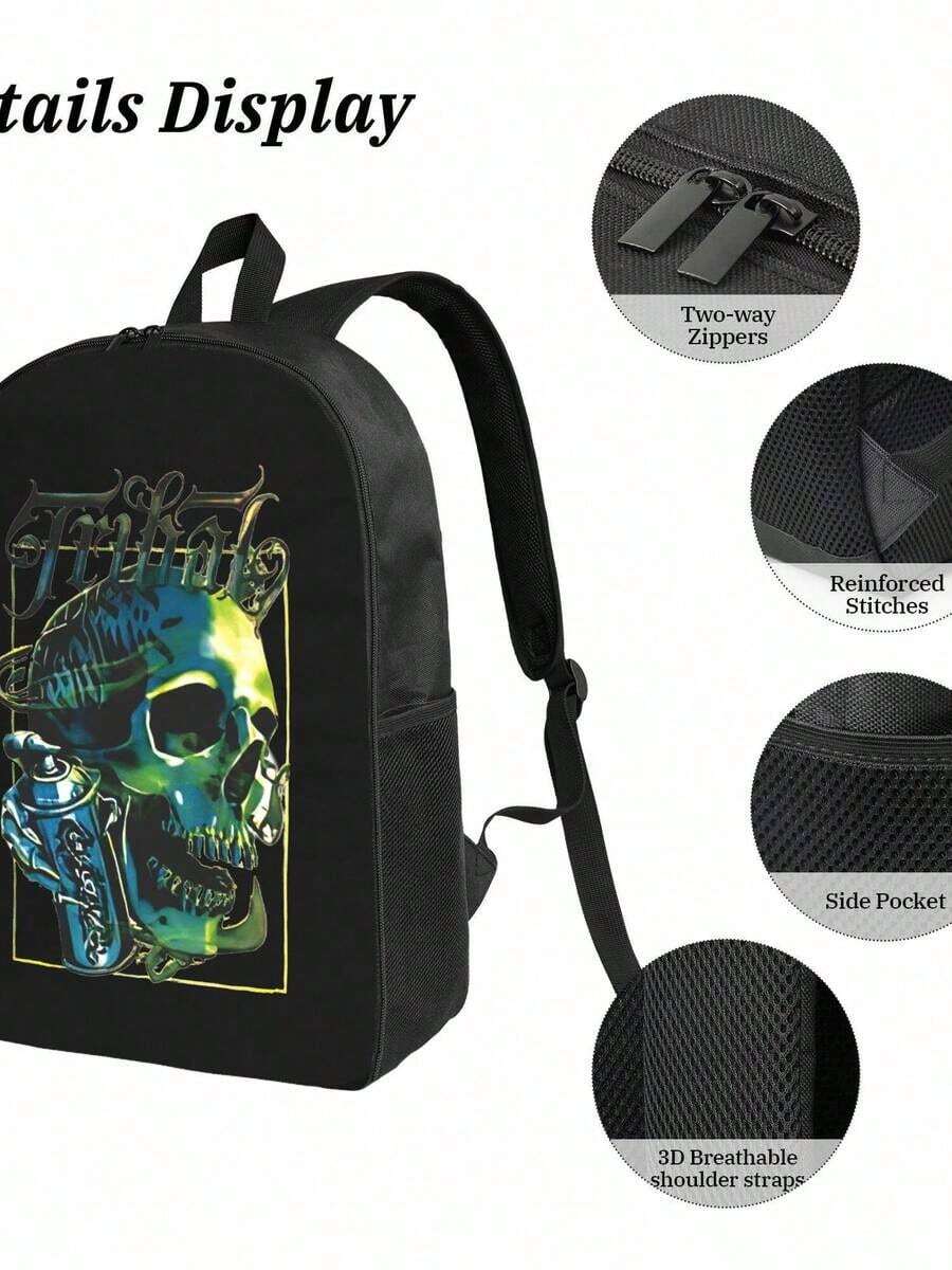 Graffiti Skull Waterproof Back – обзор и цена Travel Backpack Anti Theft