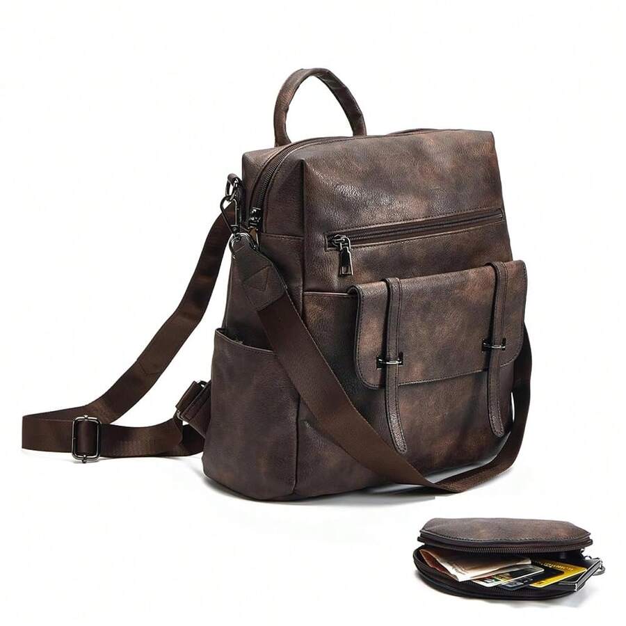 Women Fashion Vintage Brown PU – обзор и цена Fashion Backpack Women