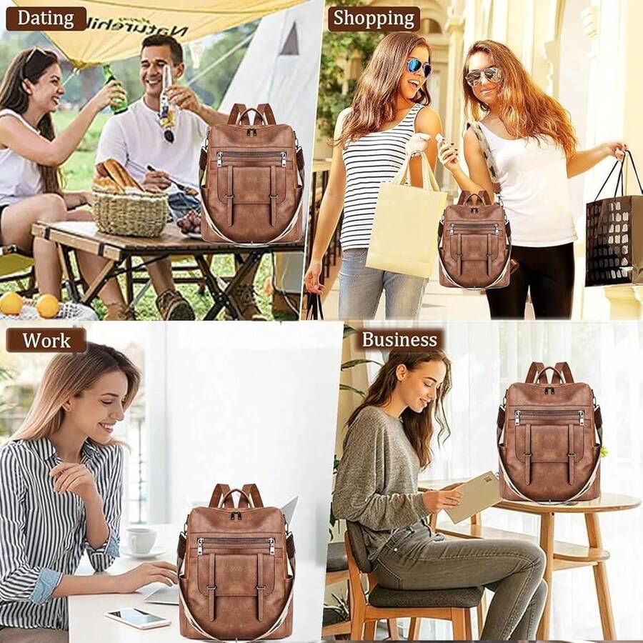 Women Fashion Vintage Brown PU – обзор и цена Fashion Backpack Women