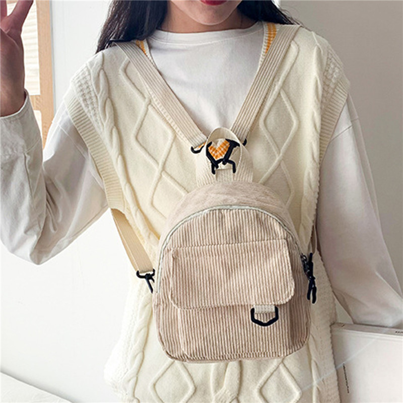 Solid Color Mini Backpack Cord – обзор и цена Fashion Backpack Women
