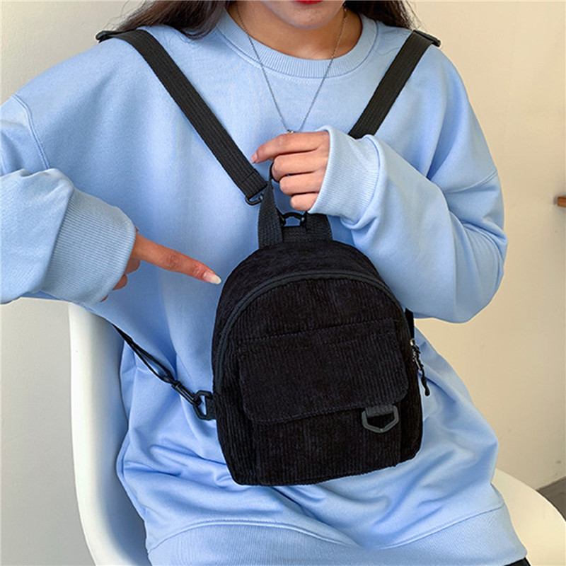 Solid Color Mini Backpack Cord – обзор и цена Fashion Backpack Women