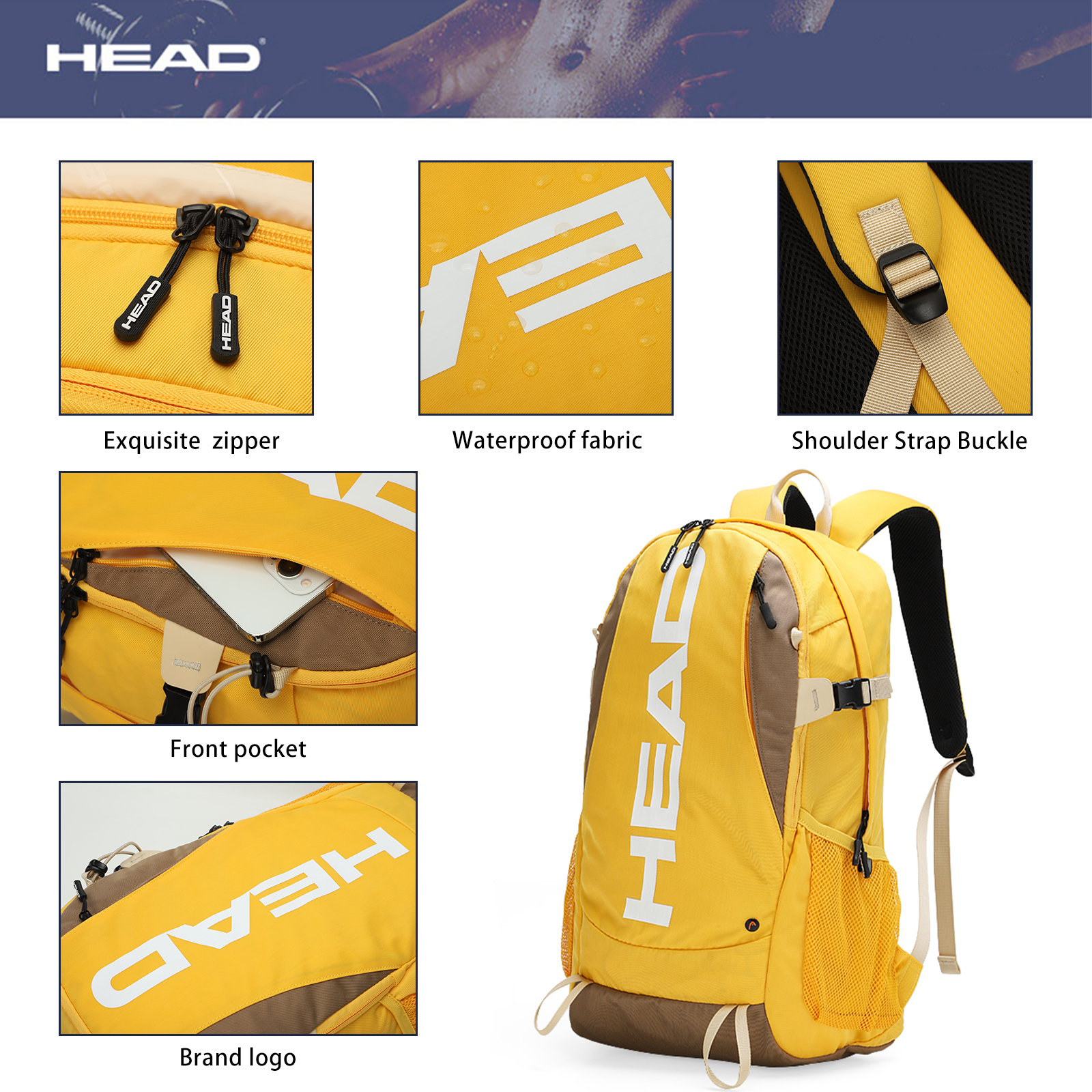 HEAD Waterproof Sport Gym Back – обзор и цена Laptop Backpack 15.6